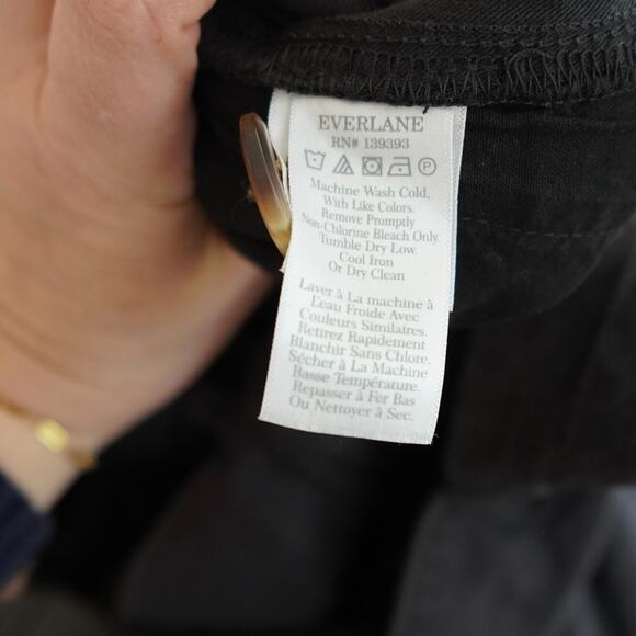 Everlane Jumpsuit Women's 6 Black Elastic Waist Straight Leg Wide Straps Outdoor - Picture 9 of 16